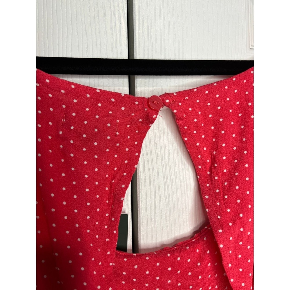 Wild Fable Polka Dot Maxi Dress Cottagecore Boho Coquette Red Rayon XXL - Picture 9 of 10